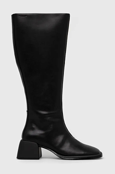 foto шкіряні чоботи vagabond ansie жіночі колір чорний каблук блок