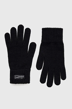 foto рукавички superdry жіночі колір чорний