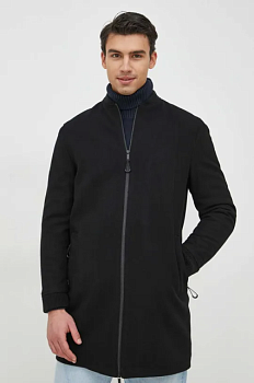 foto вовняне пальто selected homme колір чорний перехідний