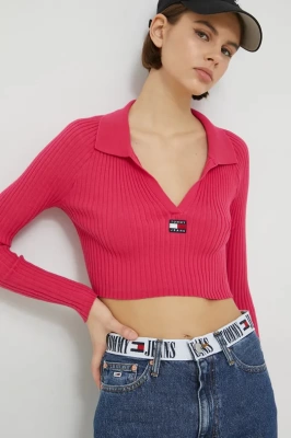 Podrobnoe foto светр tommy jeans жіноча колір рожевий