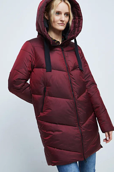 foto пальто medicine жіноче колір бордовий зимове