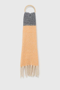 foto шарф pieces жіночий колір помаранчевий візерунок