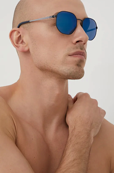 foto сонцезахисні окуляри armani exchange чоловічі колір синій