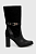 foto шкіряні черевики tommy hilfiger жіноче колір чорний каблук блок