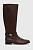 foto шкіряні чоботи lauren ralph lauren жіночі колір коричневий на плоскому ходу