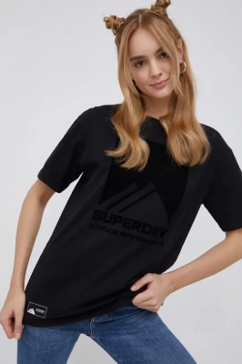 Podrobnoe foto бавовняна футболка superdry колір чорний