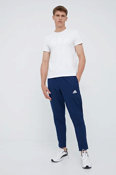 foto штани для тренувань adidas performance entrada 22 hb5329 чоловічі колір синій однотонні