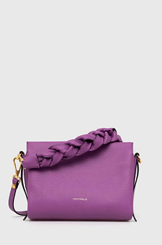 foto шкіряна сумочка coccinelle колір фіолетовий