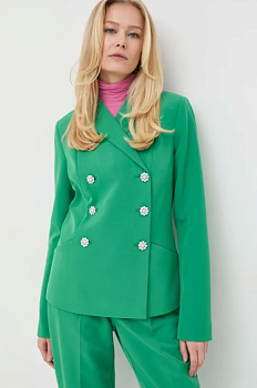 foto піджак custommade finja колір зелений двобортний однотонна