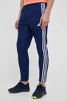 foto штани для тренувань adidas performance train essentials 3-stripes колір синій з аплікацією