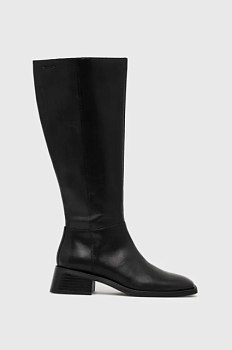 foto шкіряні чоботи vagabond blanca жіночі колір чорний каблук блок