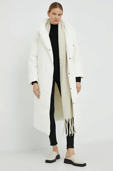 foto куртка wrangler жіноча колір бежевий зимова oversize