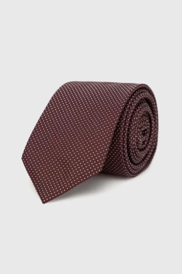Podrobnoe foto шовковий галстук hugo колір коричневий