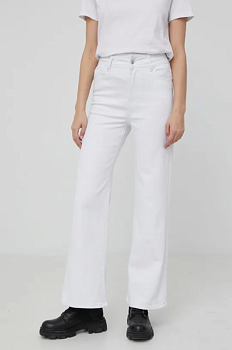 foto штани answear lab жіночі колір білий висока посадка