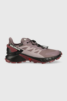 foto черевики salomon supercross 4 gtx жіночі колір фіолетовий