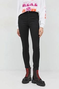 foto штани g-star raw жіночі колір чорний облягаюче висока посадка
