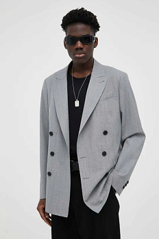 foto вовняний піджак allsaints колір сірий