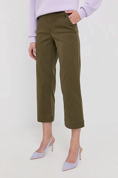 foto штани spanx жіночі колір зелений пряме висока посадка