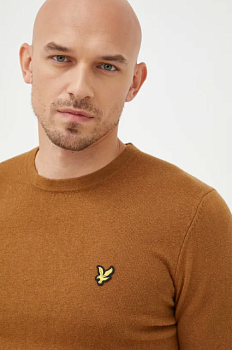foto светр з домішкою вовни lyle & scott чоловічий колір коричневий легкий