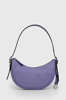 foto шкіряна сумочка coach колір фіолетовий