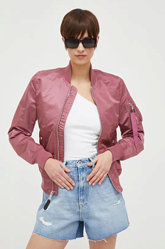foto куртка-бомбер alpha industries ma-1 vf lw wmn жіночий колір рожевий перехідна