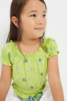 foto дитяча блузка mayoral колір зелений