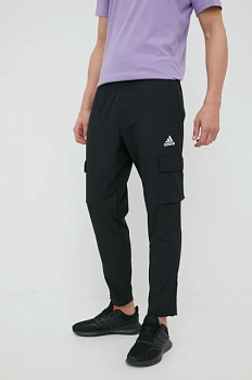 foto спортивні штани adidas чоловічі колір чорний пряме