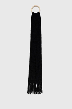 foto шарф з домішкою вовни frieda & freddies колір чорний гладкий