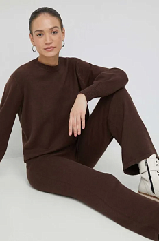 foto комплект - светр і штани answear lab жіночий колір коричневий