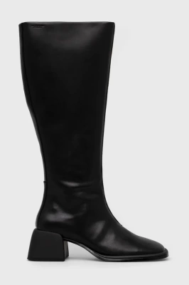Podrobnoe foto шкіряні чоботи vagabond ansie жіночі колір чорний каблук блок
