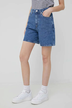 foto джинсові шорти tommy hilfiger жіночі однотонні висока посадка
