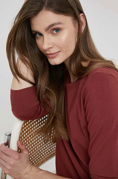 foto светр sisley жіночий колір коричневий легкий