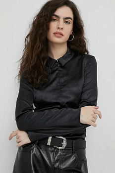 foto блузка samsoe samsoe жіноча колір чорний
