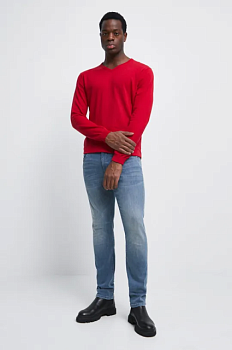 foto бавовняний светр medicine чоловічий колір червоний легкий