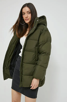 foto куртка superdry жіноча колір зелений зимова oversize