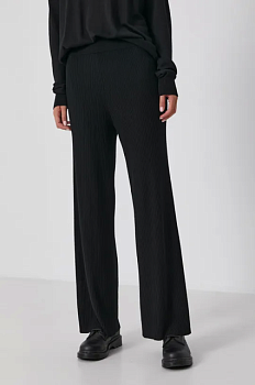 foto штани drykorn allow жіночі колір чорний широке висока посадка