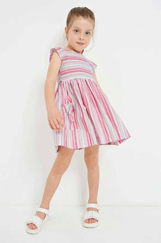 foto дитяча сукня з домішкою льону mayoral колір рожевий mini розкльошена