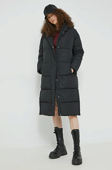 foto куртка superdry жіноча колір чорний зимова oversize