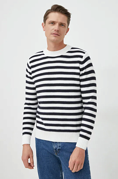 foto светр з домішкою вовни liu jo чоловічий колір білий легкий