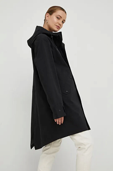 foto куртка the kooples жіноча колір чорний перехідна