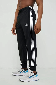 foto штани для тренувань adidas чоловічі колір чорний з аплікацією