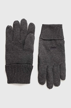 foto бавовняні рукавички superdry чоловічі колір сірий