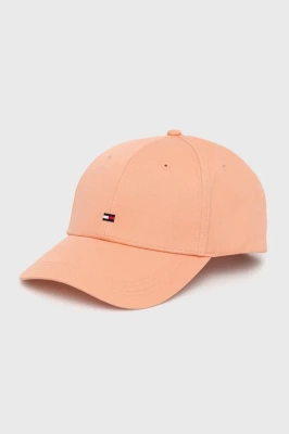 Podrobnoe foto бавовняна кепка tommy hilfiger колір помаранчевий однотонна