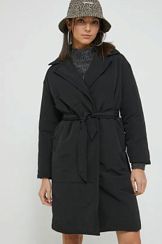 foto пальто only жіночий колір чорний перехідний oversize