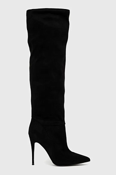 foto чоботи steve madden darian жіночі колір чорний на шпильці