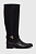 foto шкіряні чоботи lauren ralph lauren brittaney жіночі колір чорний на плоскому ходу 802876148001