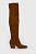 foto замшеві чоботи michael michael kors harlow жіночі колір коричневий каблук блок