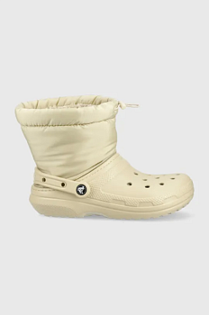 foto зимові чоботи crocs classic lined neo puff boot колір бежевий 206630