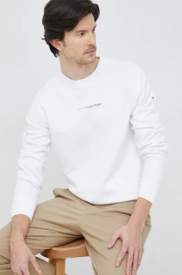 Podrobnoe foto бавовняна кофта pepe jeans чоловіча колір білий однотонна