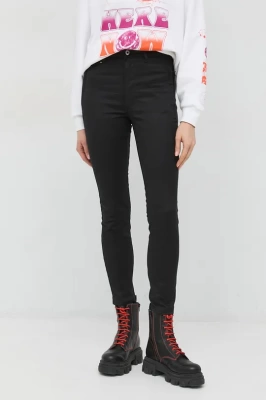 Podrobnoe foto штани g-star raw жіночі колір чорний облягаюче висока посадка